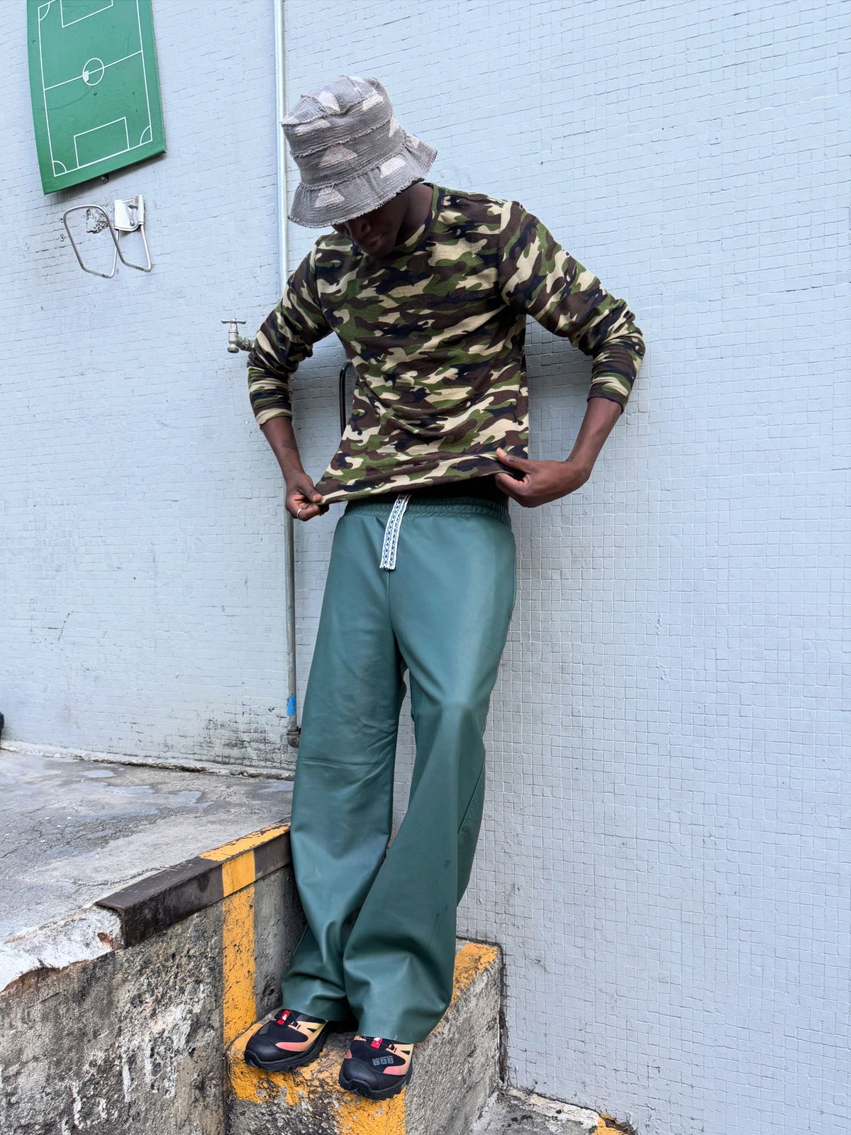 Leather Sweat | Evergreen