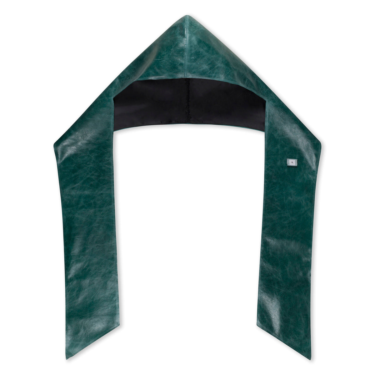 Leather Hooded Scarf | Jade