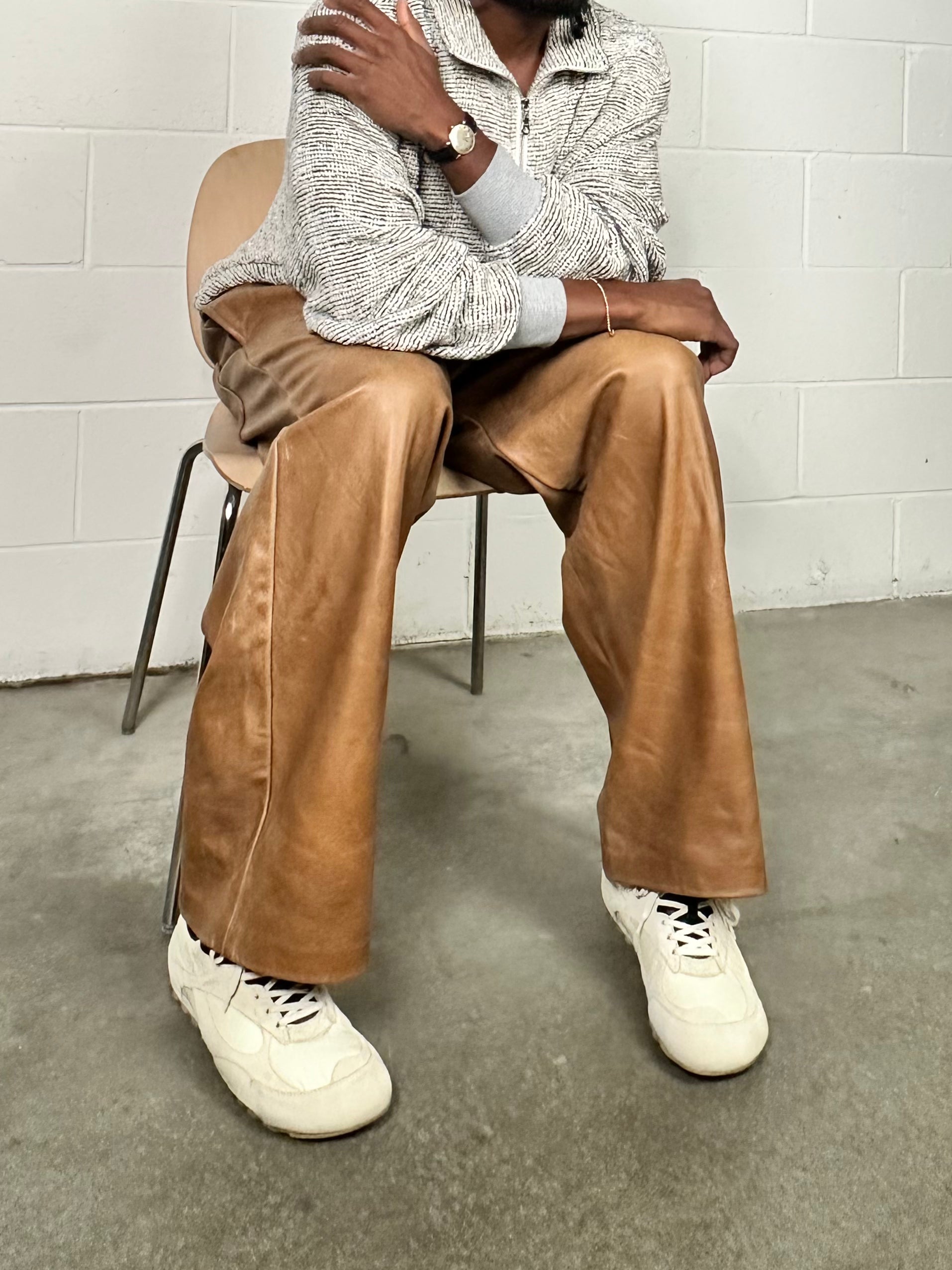 Leather Sweat | Cognac