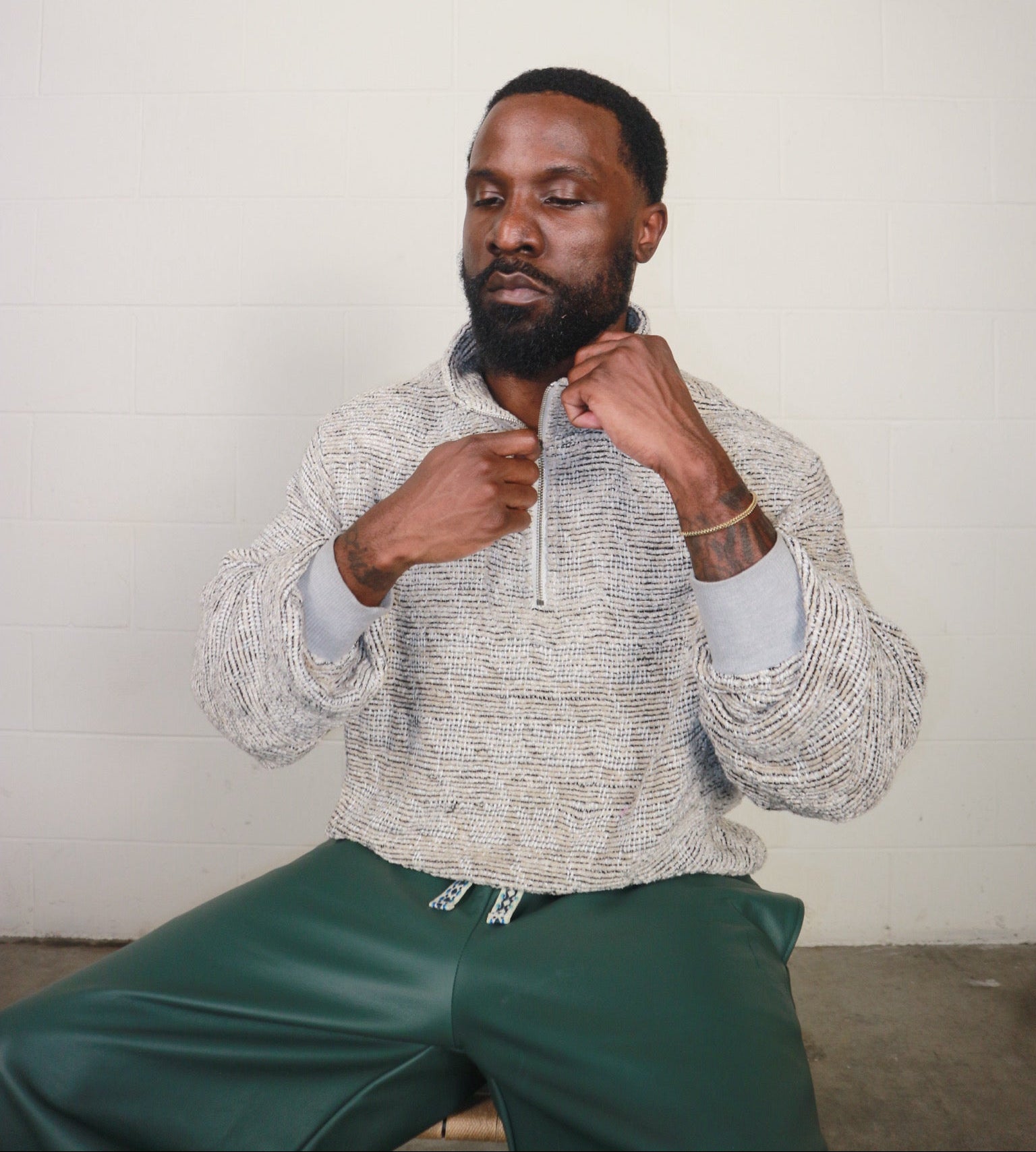 1/4 Zip Up | Sand Dune