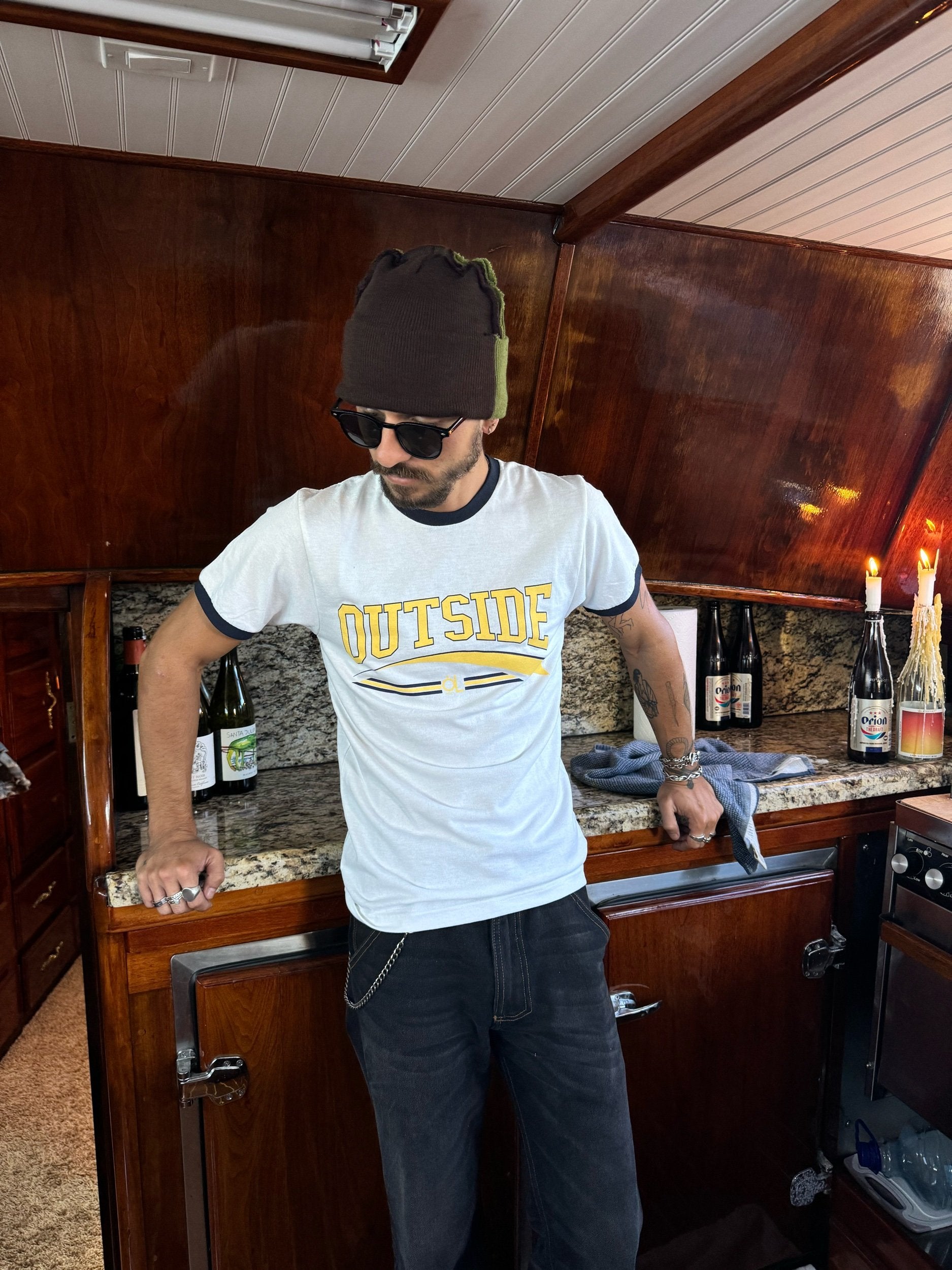 Outside Ringer Tee | Blue