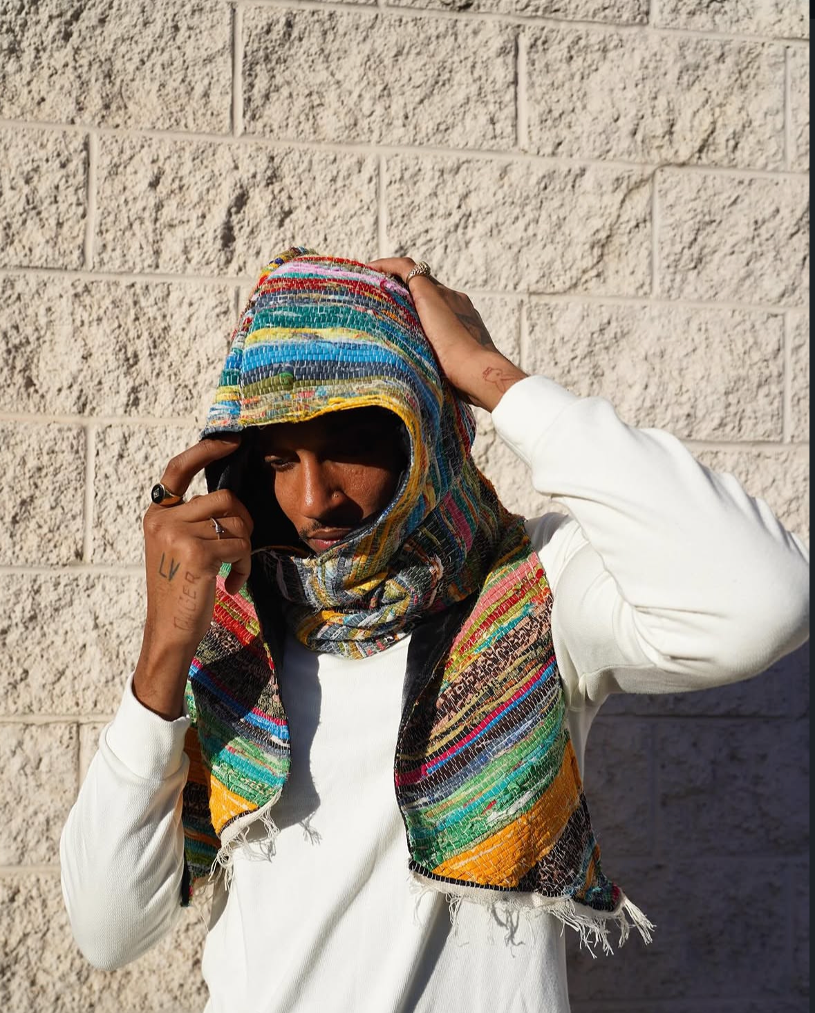 CrZy Hooded Scarf  |  White